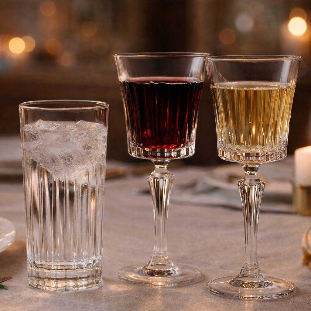 PACK TIMELESS COPAS TINTO Y BLANCO + VASO ALTO
