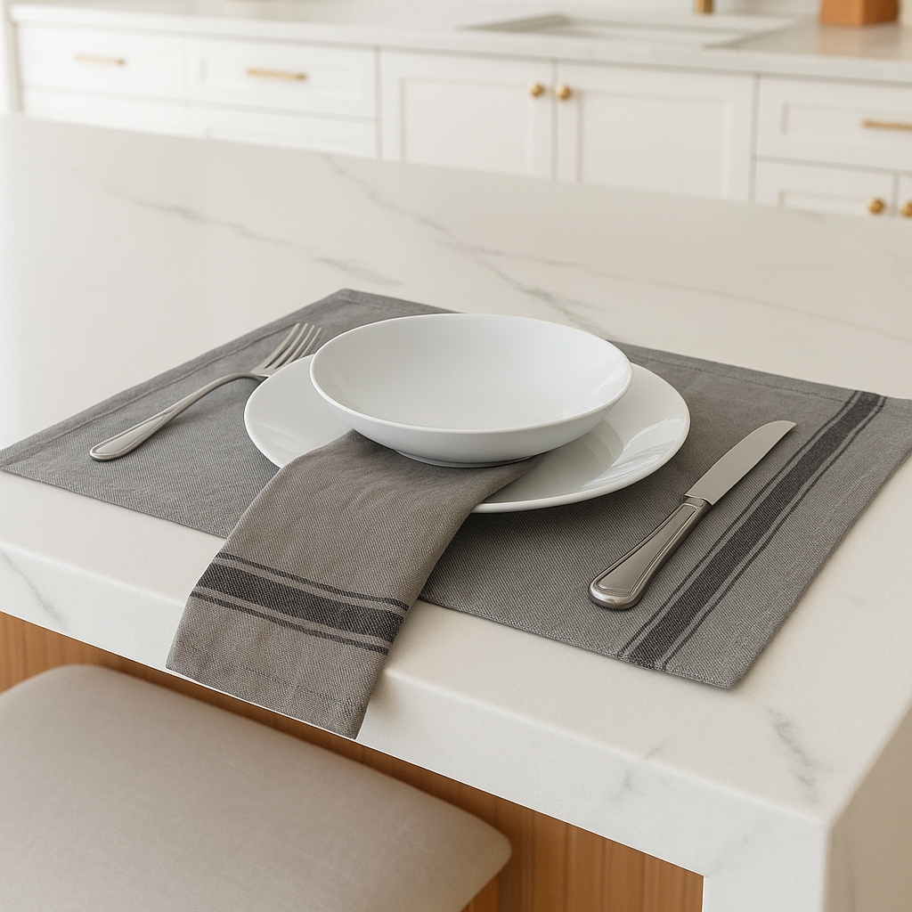 SET 6 SERVILLETAS/INDIVIDUALES LINO OLBIA GRANIT