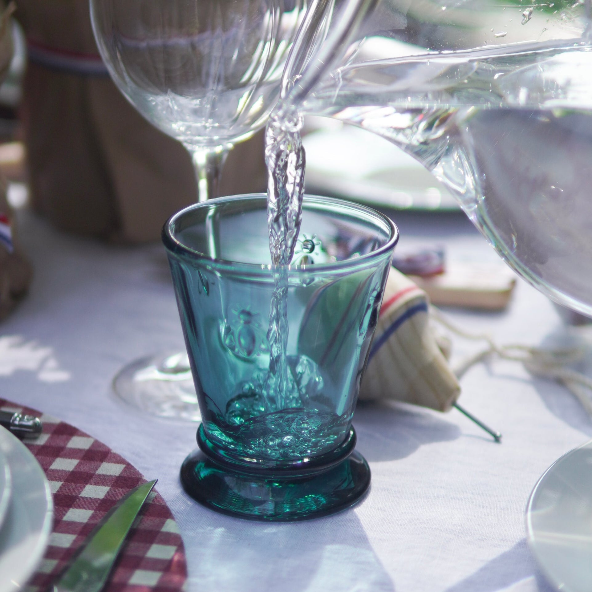 SET 6 VASOS ABEJA AZUL 260ML