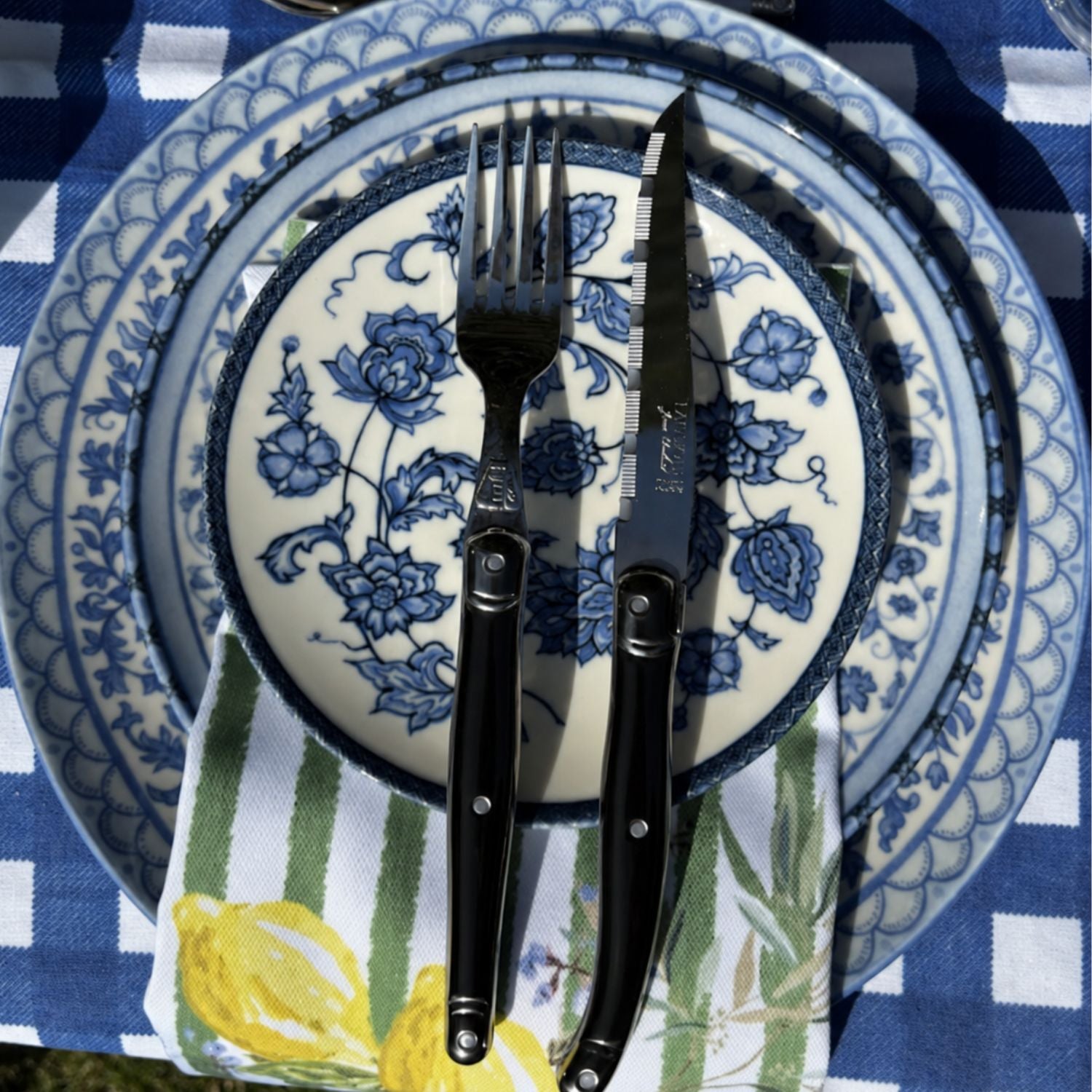 Set 12 Piezas de Cuchillo Y Tenedor Laguiole Jean Dubost