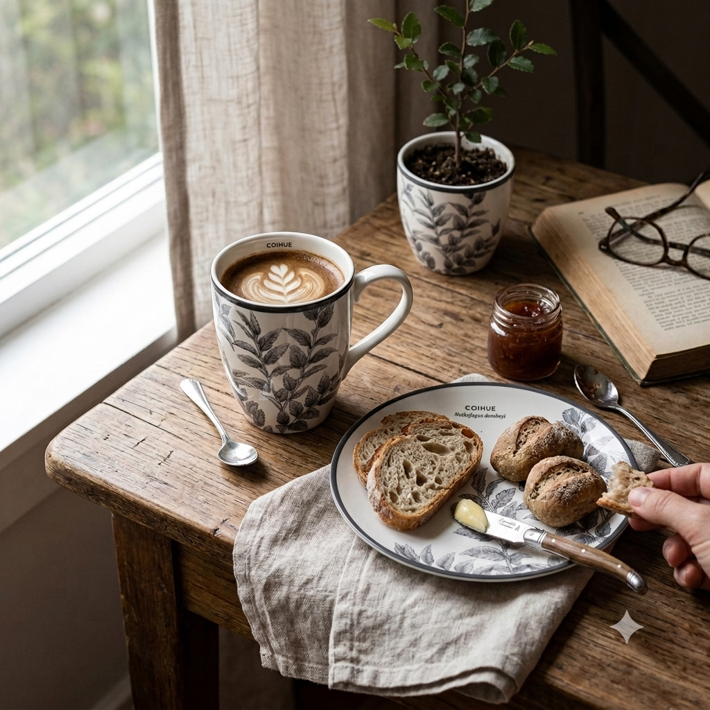 PACK COIHUE: MUG + PLATO PAN PARA 6 PERSONAS