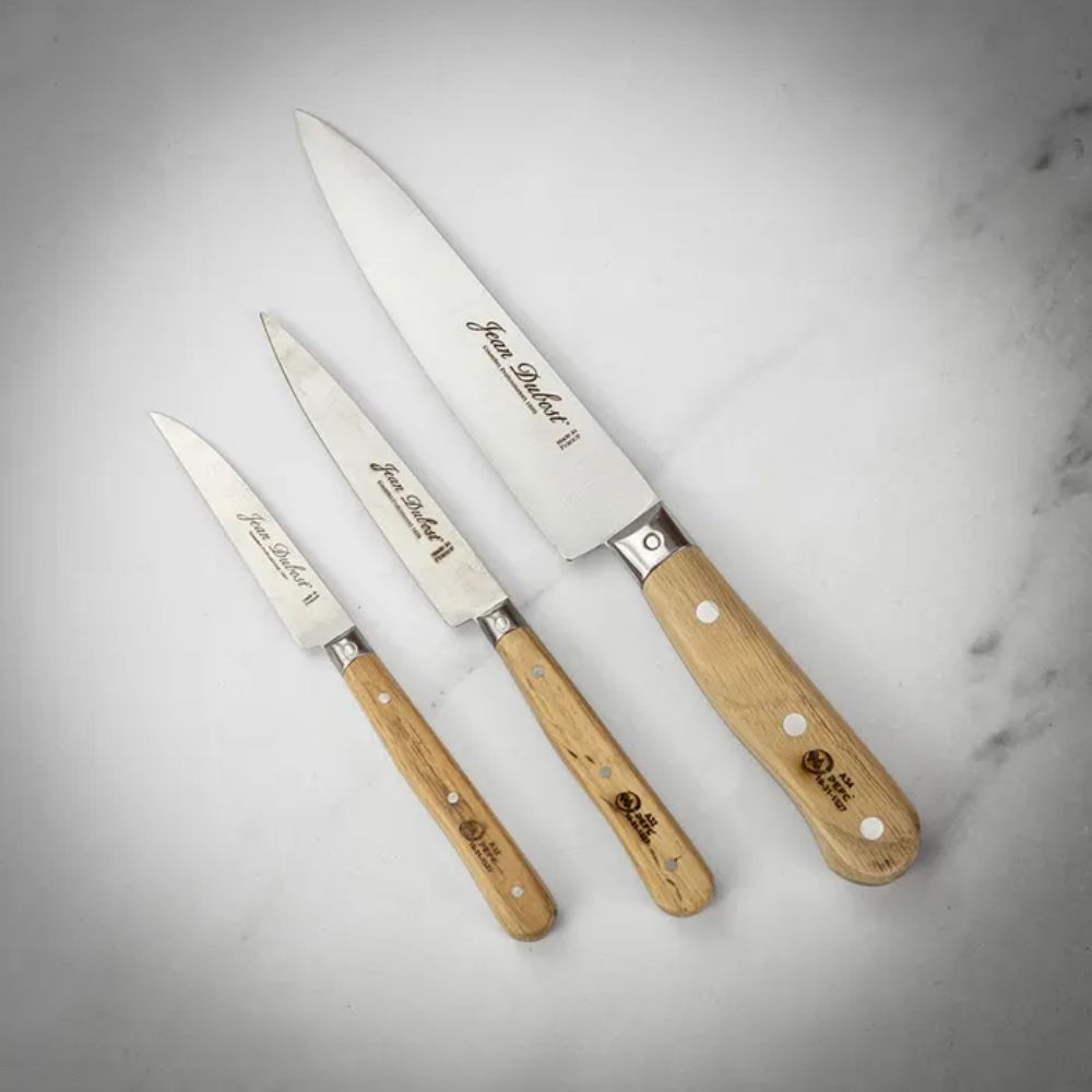 LAGUIOLE 3 CUCHILLOS COCINA - MADERA OLIVO