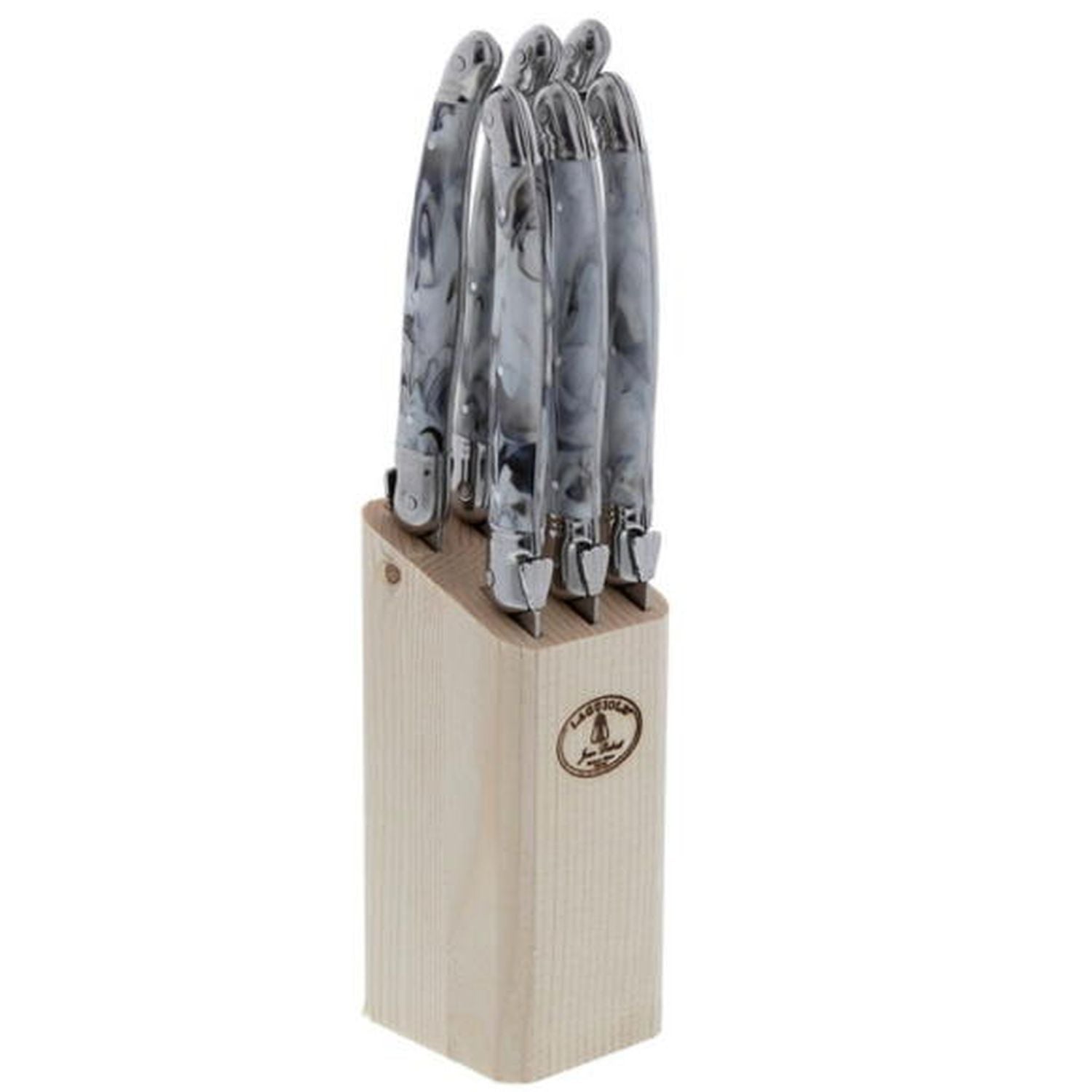 BLOQUE 6 CUCHILLOS DARK GREY LAGUIOLE JEAN DUBOST