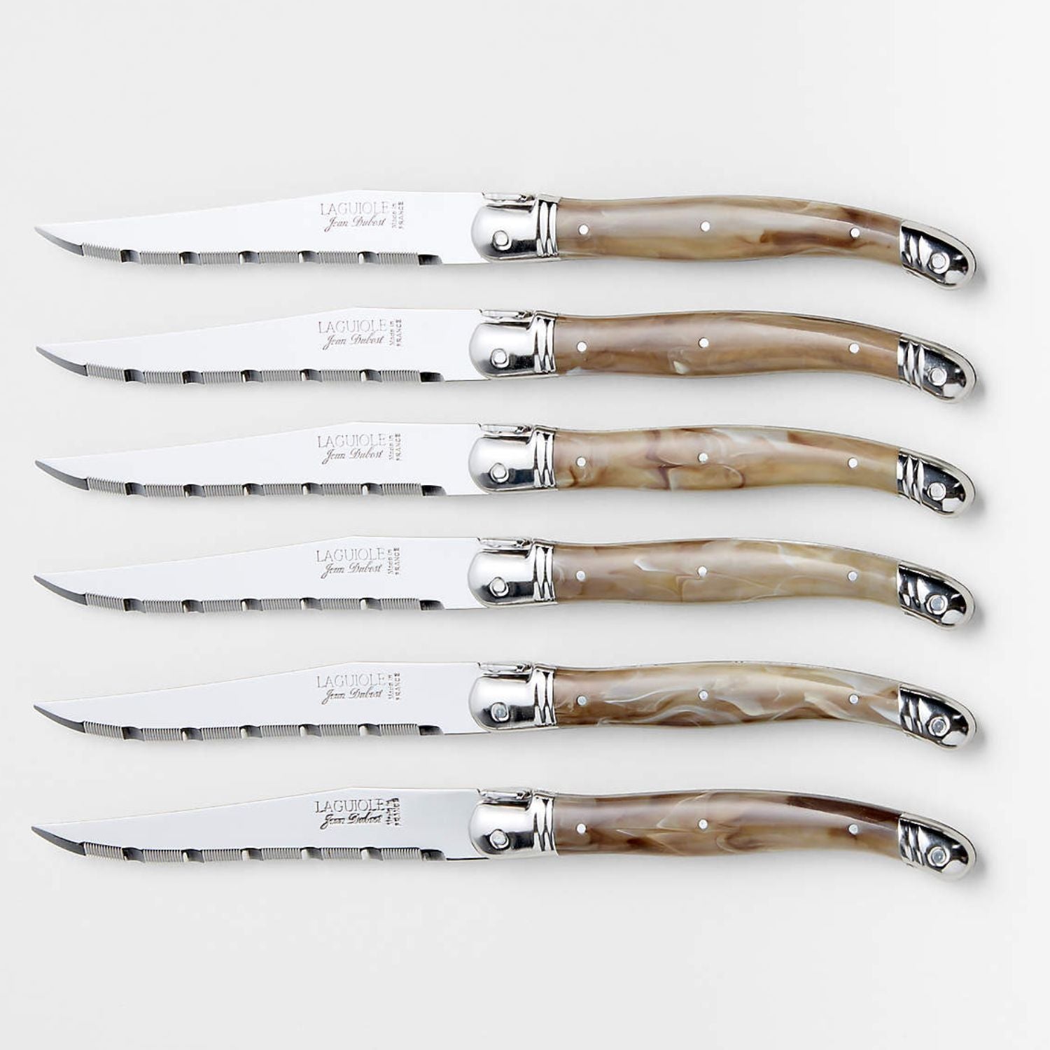 BLOQUE 6 CUCHILLOS DARK HORN LAGUIOLE JEAN DUBOST