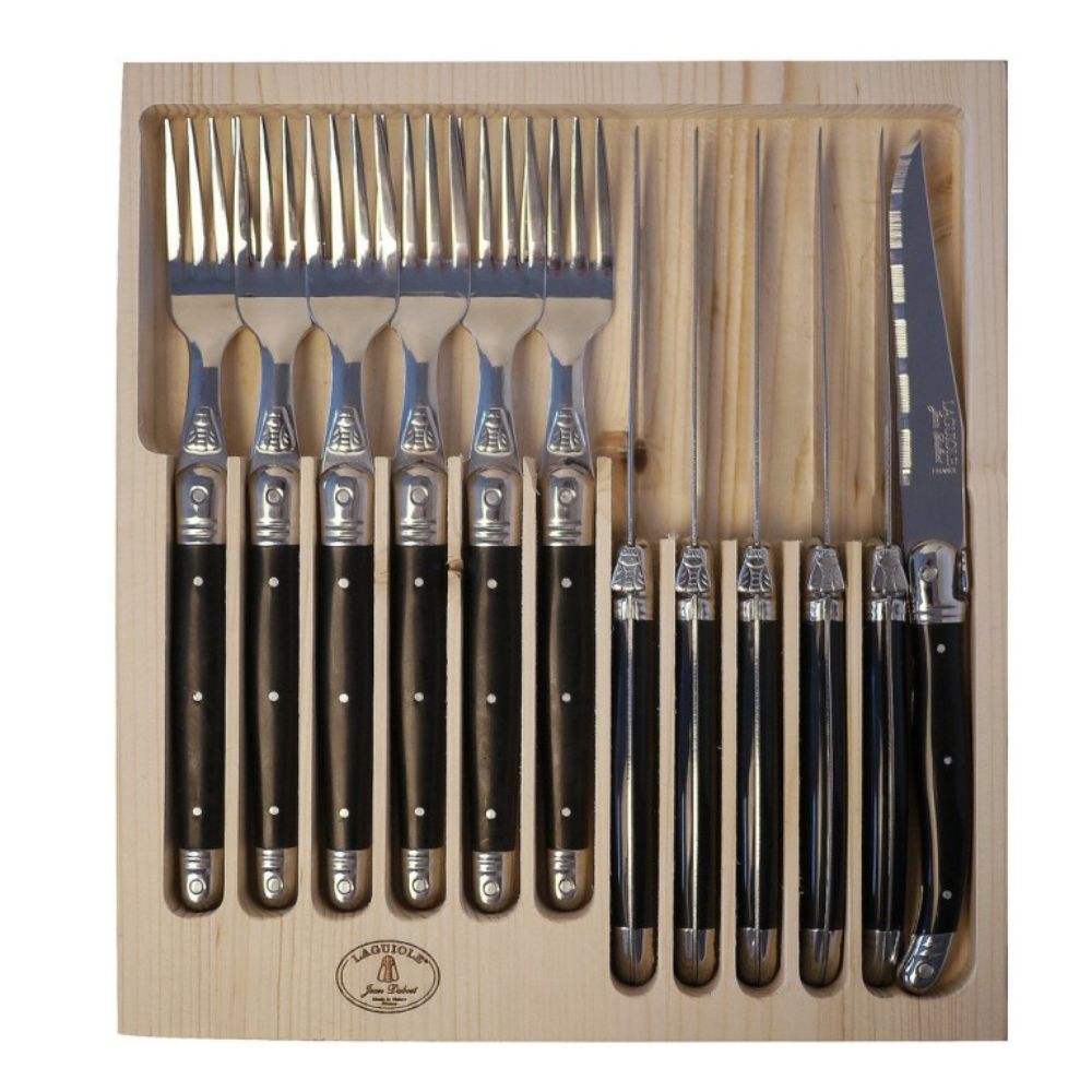 LAGUIOLE SET 12 PIEZAS (6 tenedores + 6 cuchillos)