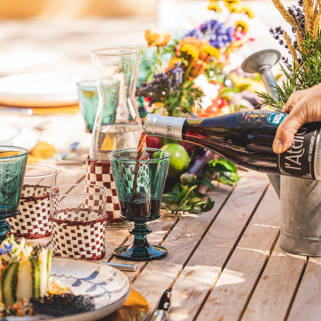 SET 6 COPAS ABEJA ESMERALDA 240ML