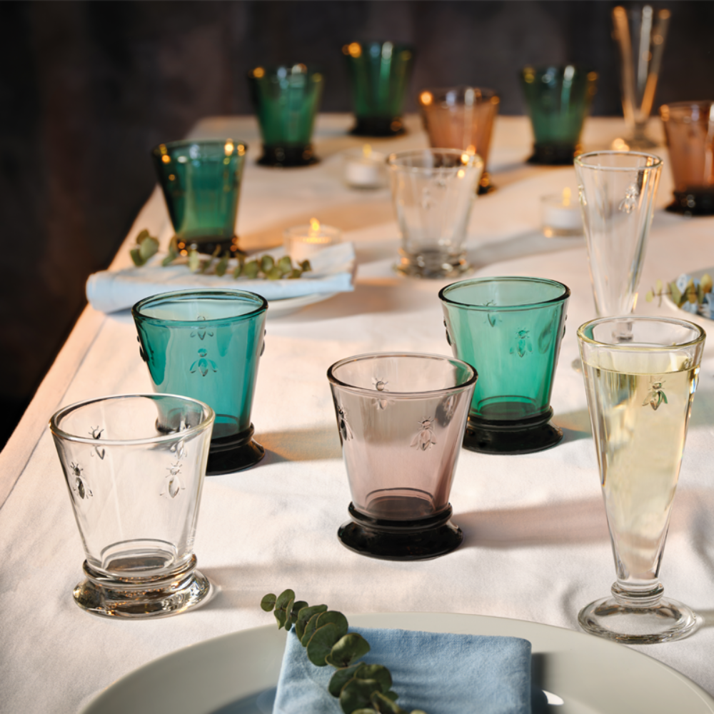 SET 6 VASOS ABEJA BURDEO 260ML