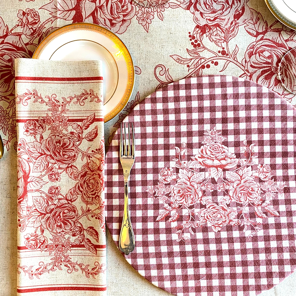 Set 4 Bajoplatos Toile Rojo Tuyo Print