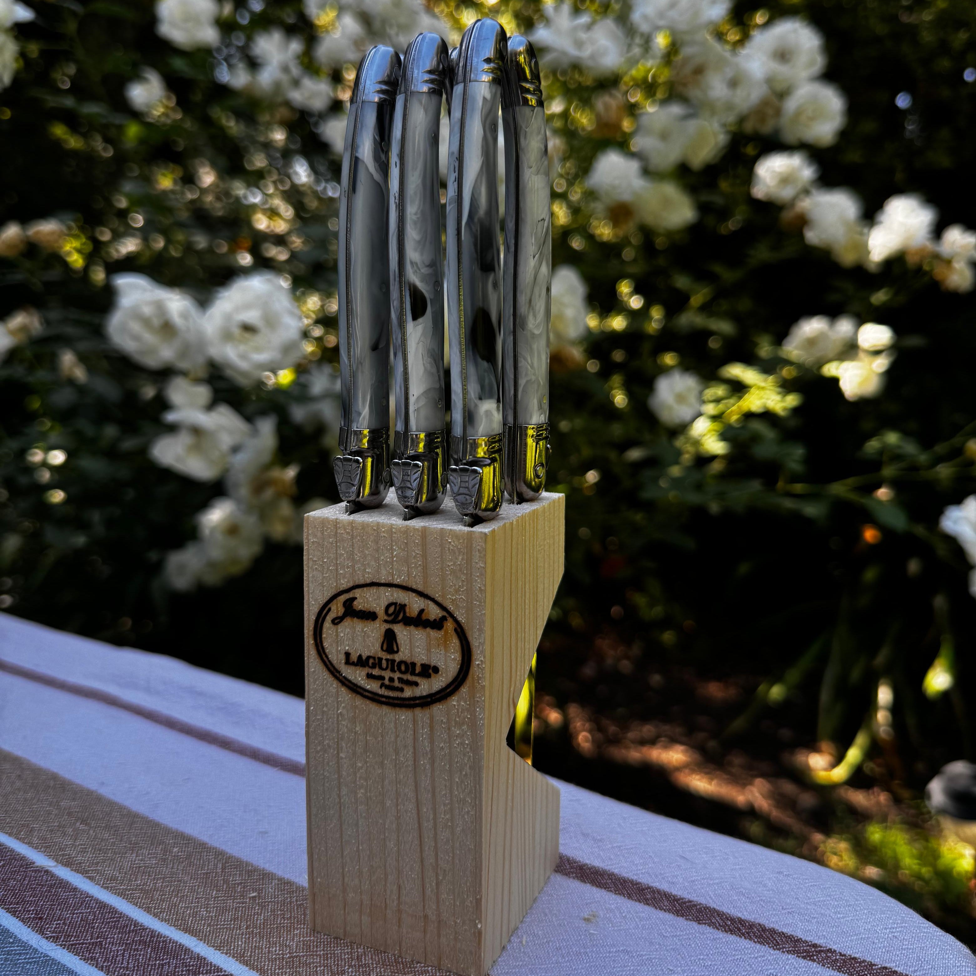 BLOQUE 6 CUCHILLOS DARK GREY LAGUIOLE JEAN DUBOST