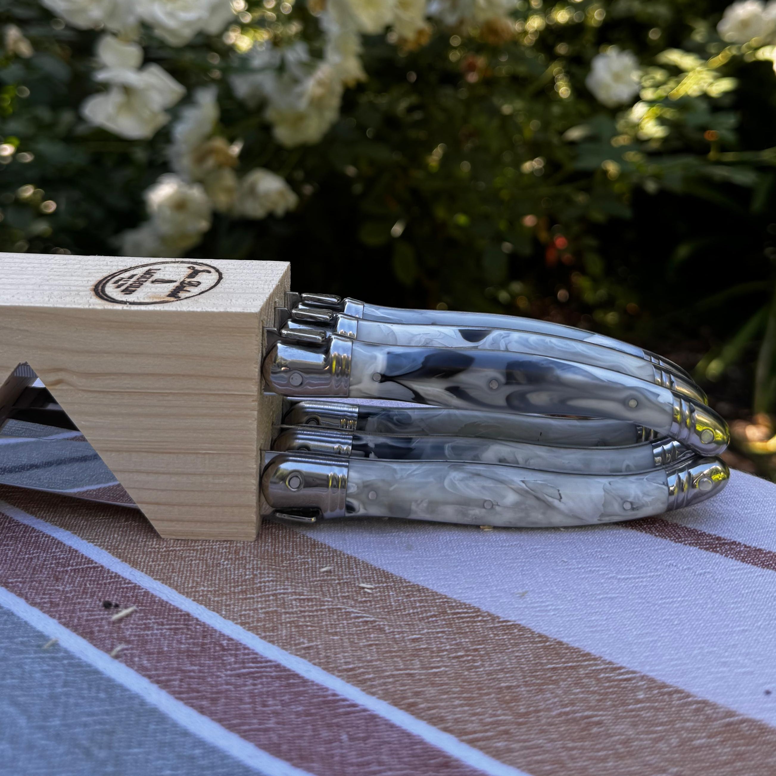 BLOQUE 6 CUCHILLOS DARK GREY LAGUIOLE JEAN DUBOST