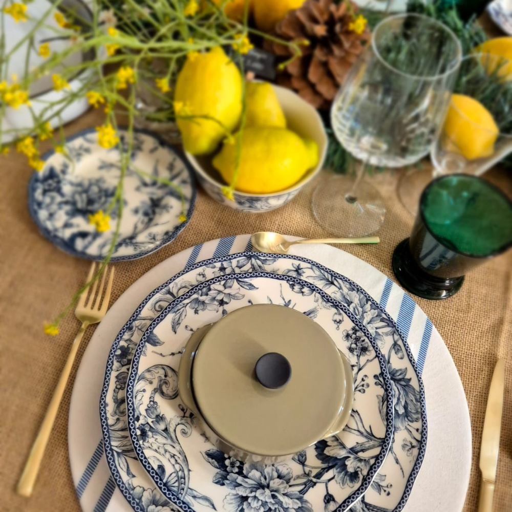Vajilla de Porcelana 24 Piezas Adelaide Blue Klapp
