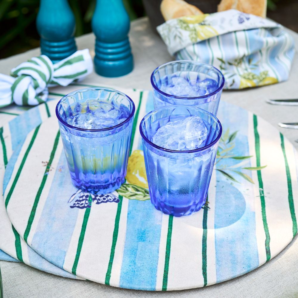 SET DE 6 VASOS BAJOS ONDE AZUL - LA ROCHERE