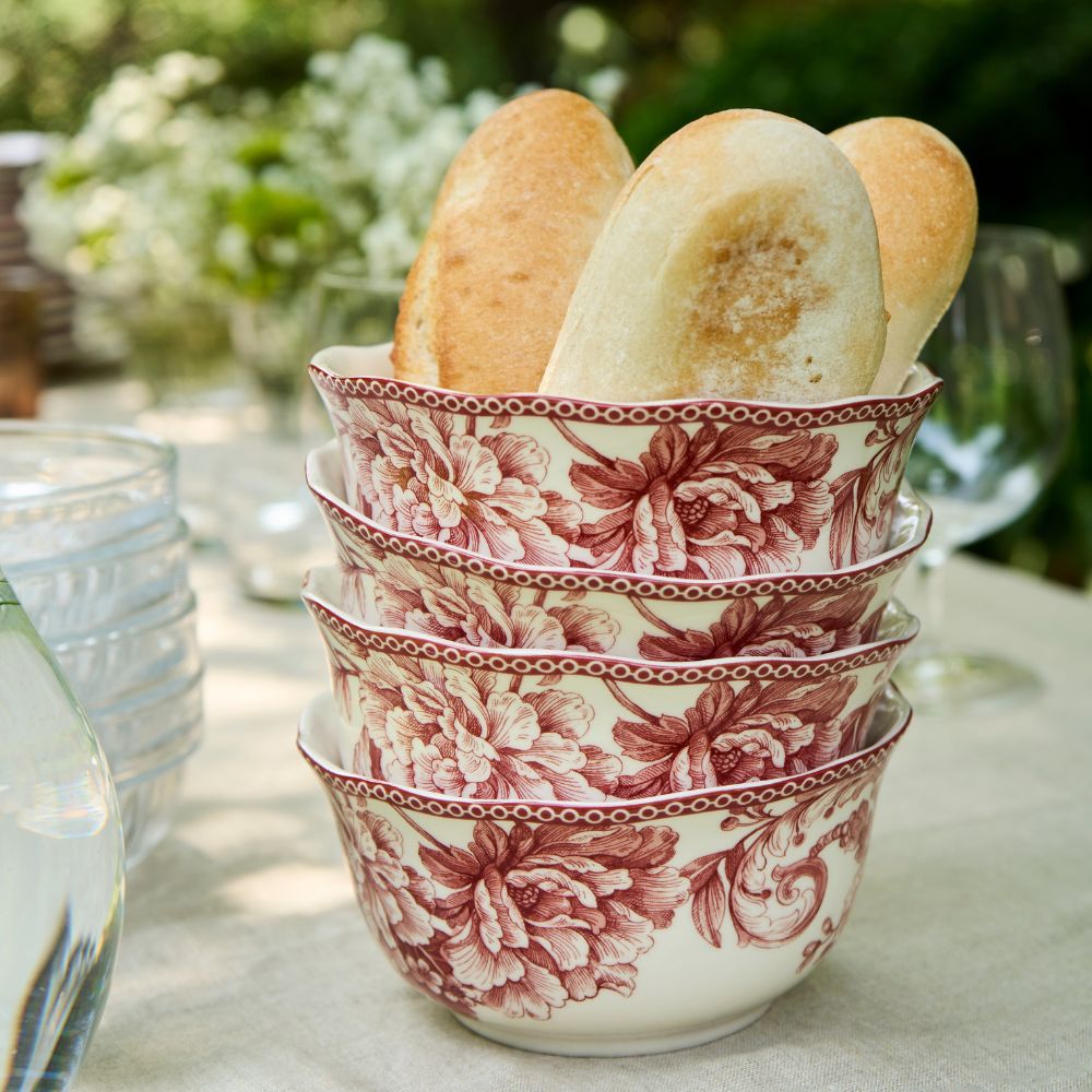 Vajilla de Porcelana 24 Piezas Adelaide Red Klapp