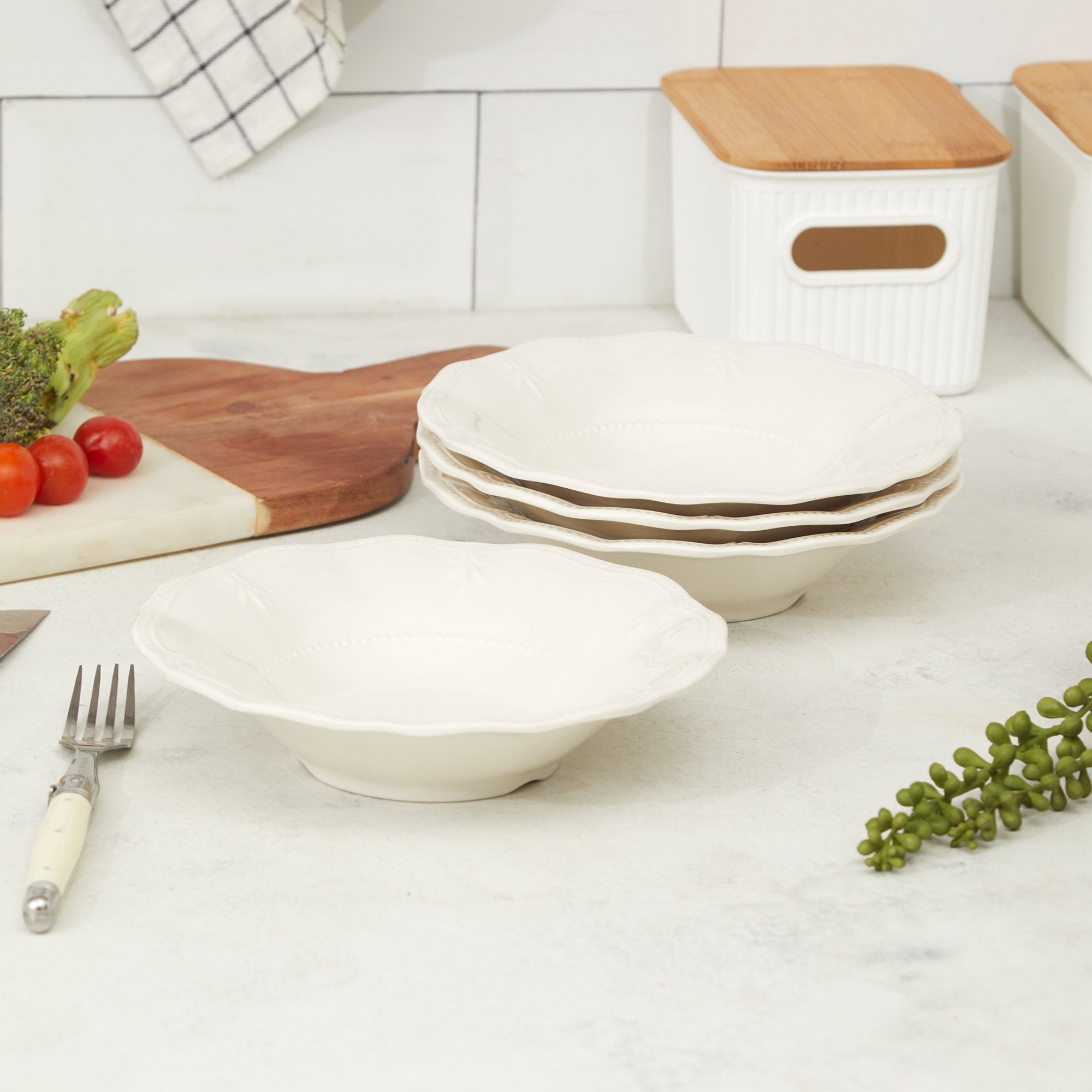 SET 4 BOWL MELAMINA FLORES (20,4cm)