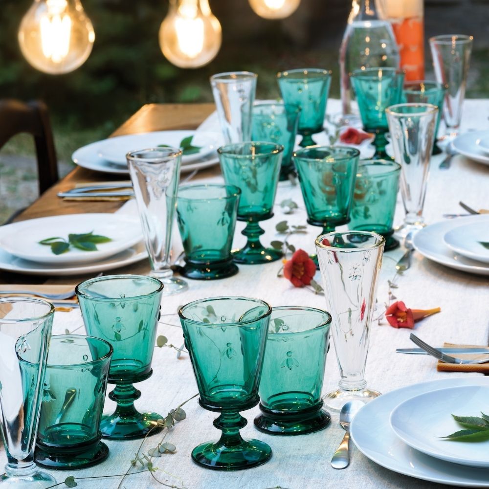 SET 6 COPAS ABEJA ESMERALDA 240ML