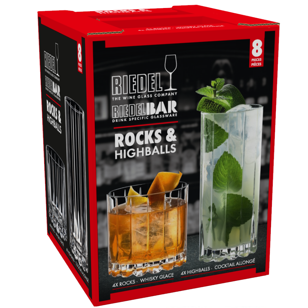 RIEDEL SET 8 VASOS ROCKS & HIGHBALL