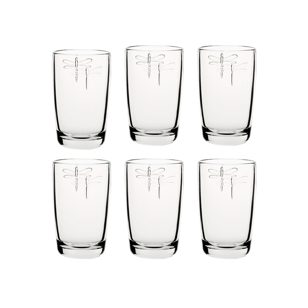 SET 6 VASOS ALTOS LIBELULA