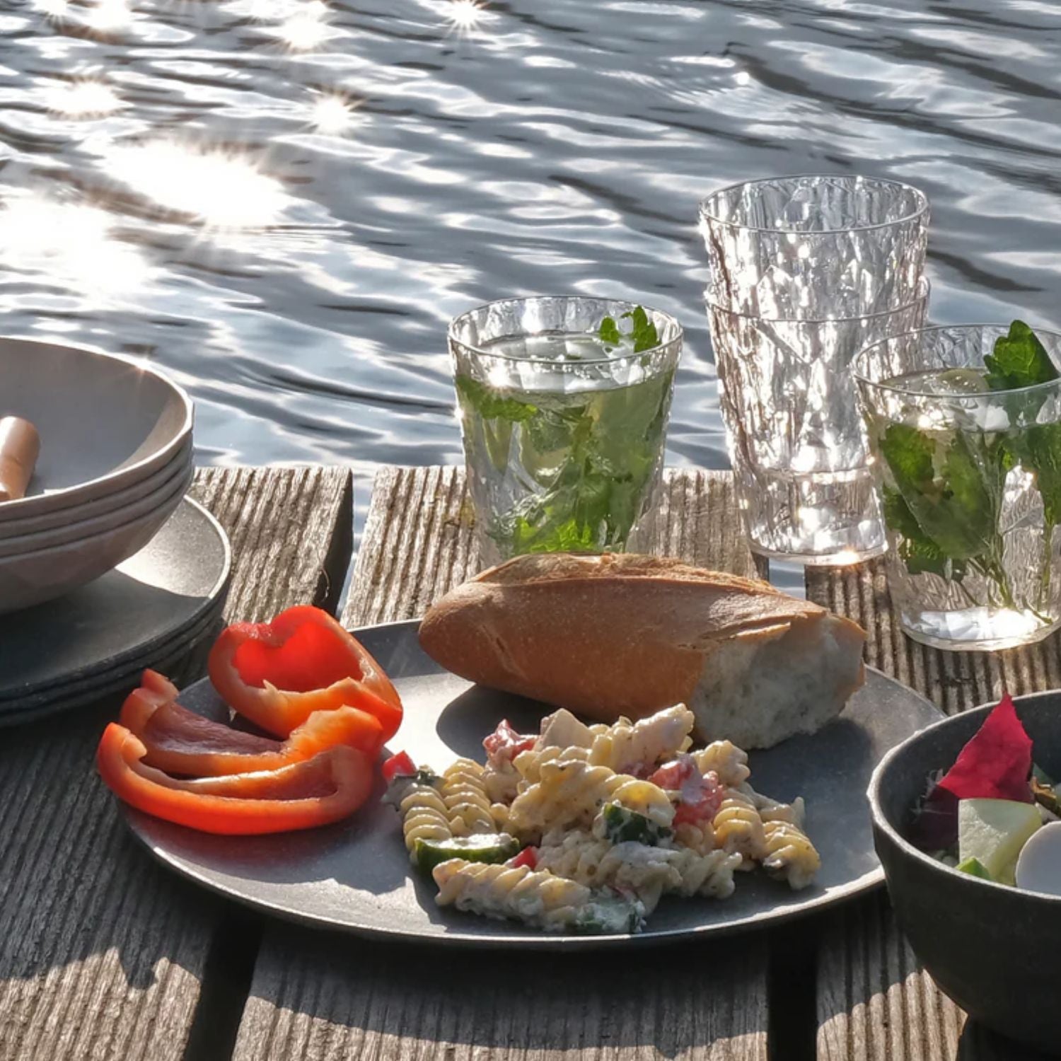 Set 4 Platos de Comida 26cm Ash Grey Koziol