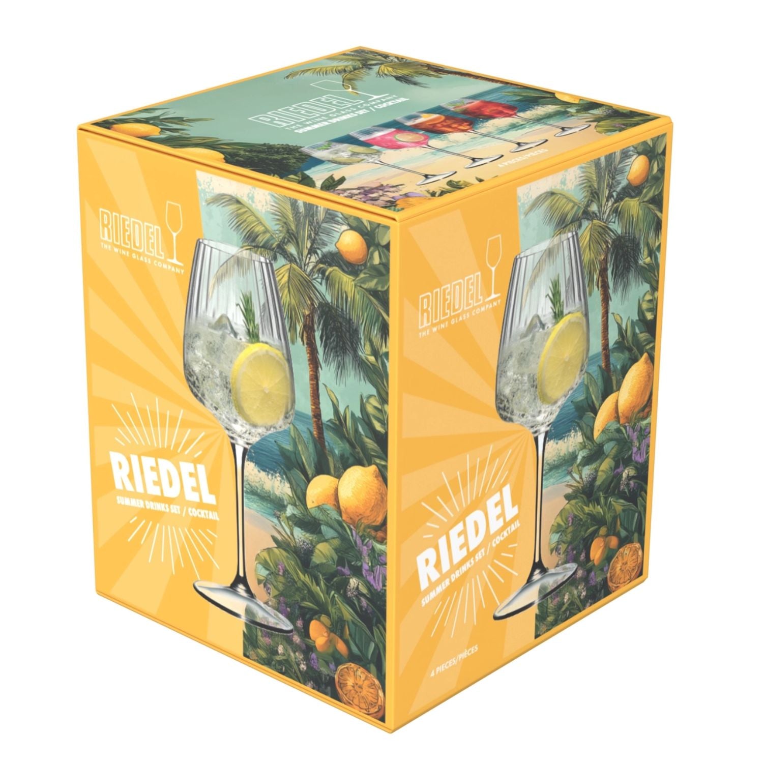 Set 4 Copas Summer Drinks Coctel Optic