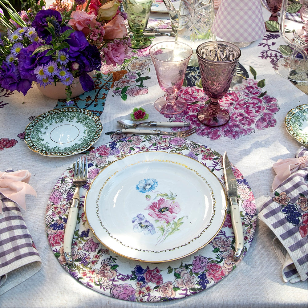 Tuyo Print: Set 4 bajo platos corona violeta