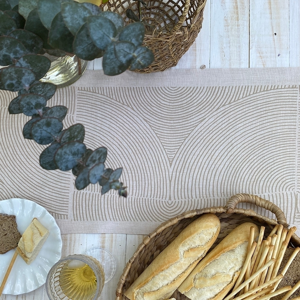 TUYO PRINT CAMINO DE MESA TAUPE - LINET NATURAL