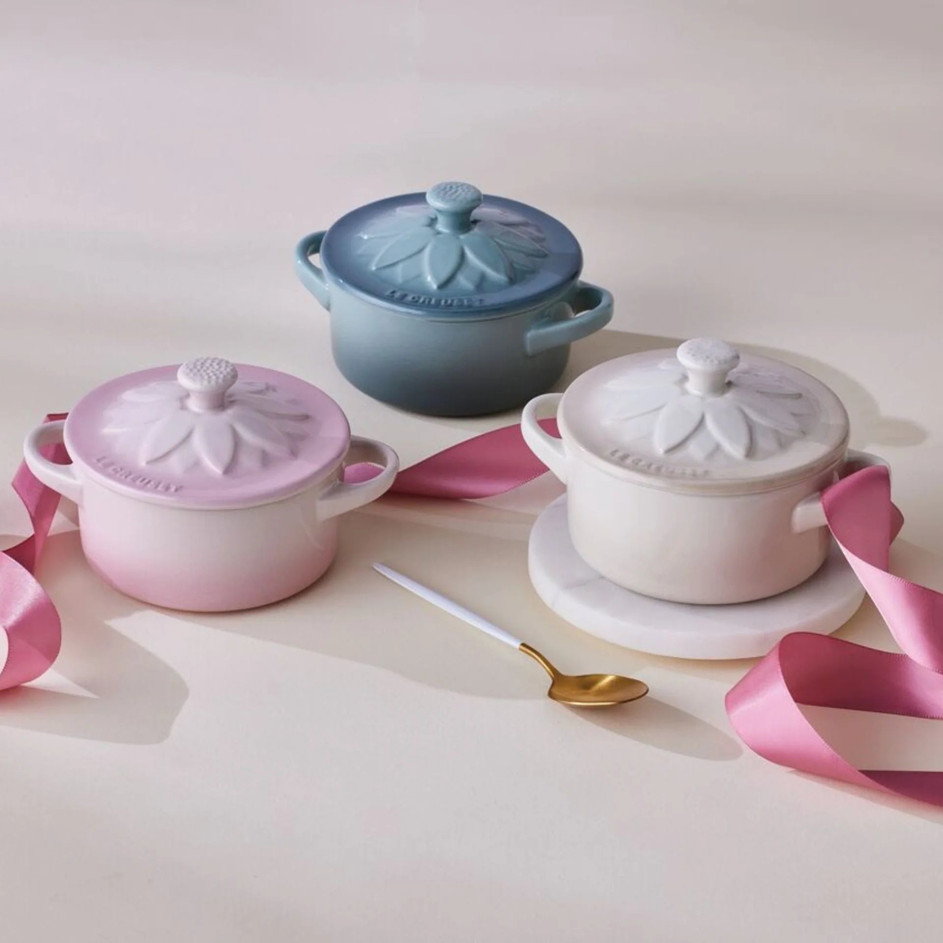 Le creuset: Mini Cocotte Sunflower 10cm Shell Pink