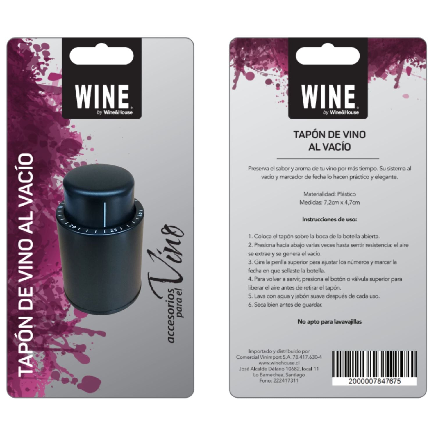 Tapón de Vino con Sellado al Vacío Wine