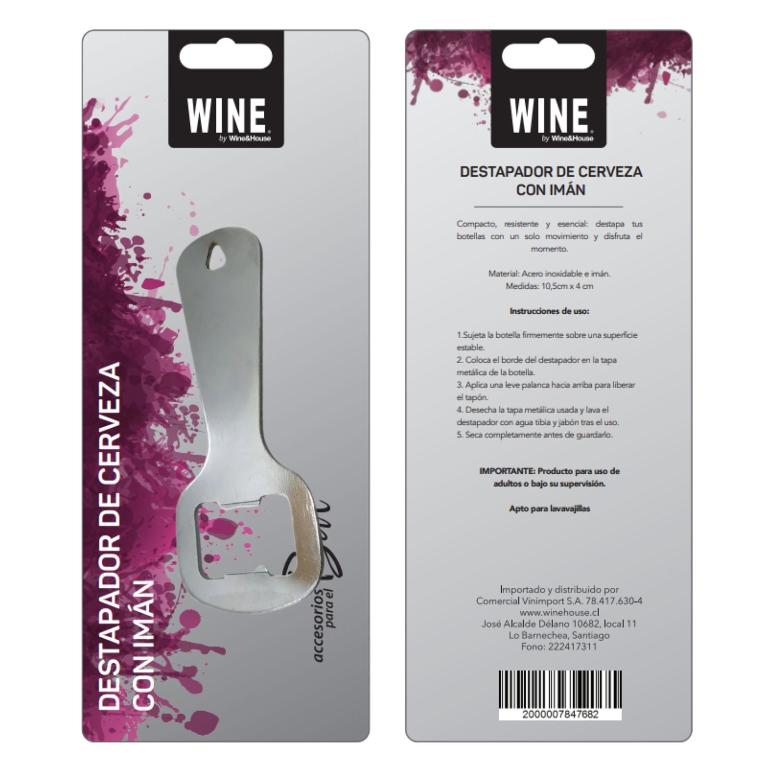 Destapador Clásico con Imán Wine