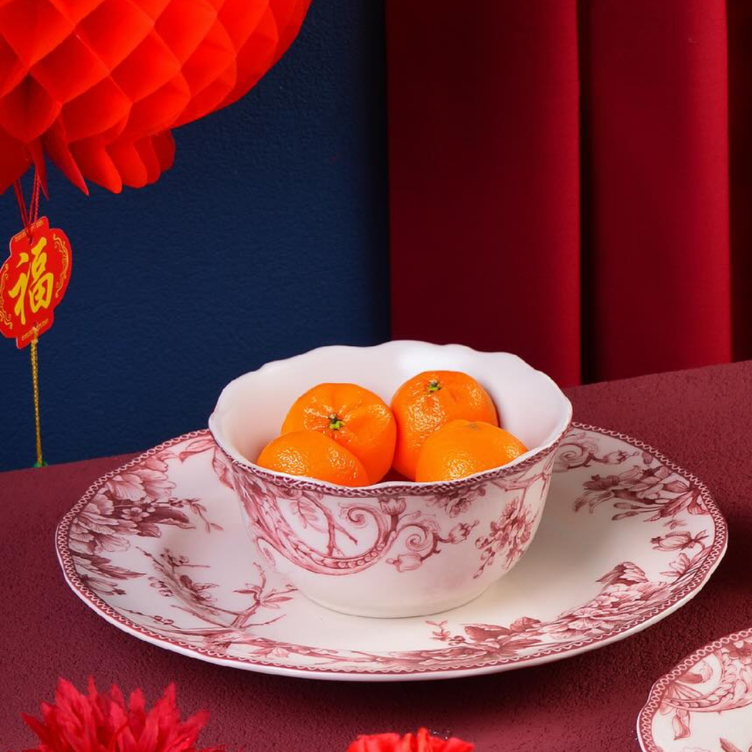 JUEGO DE PORCELANA 24 PIEZAS ADELAIDE RED