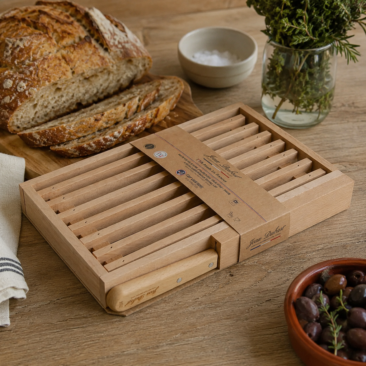 Tabla de pan con cuchillo Laguiole Jean Dubost