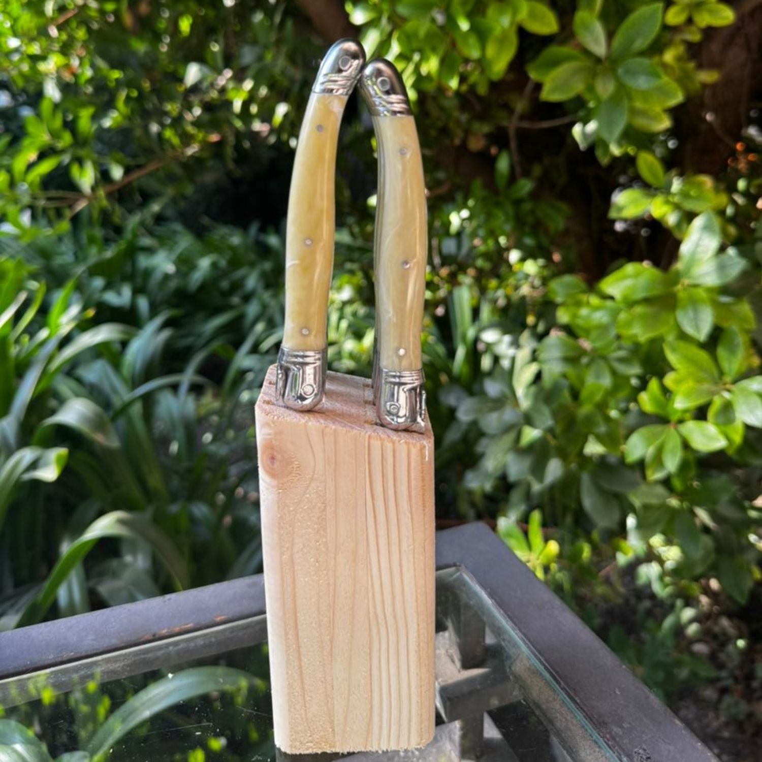 BLOQUE 6 CUCHILLOS MARMOL LAGUIOLE JEAN DUBOST