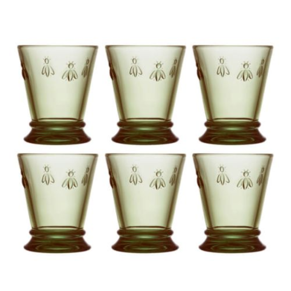 SET 6 VASOS ABEJA OLIVA 260ML