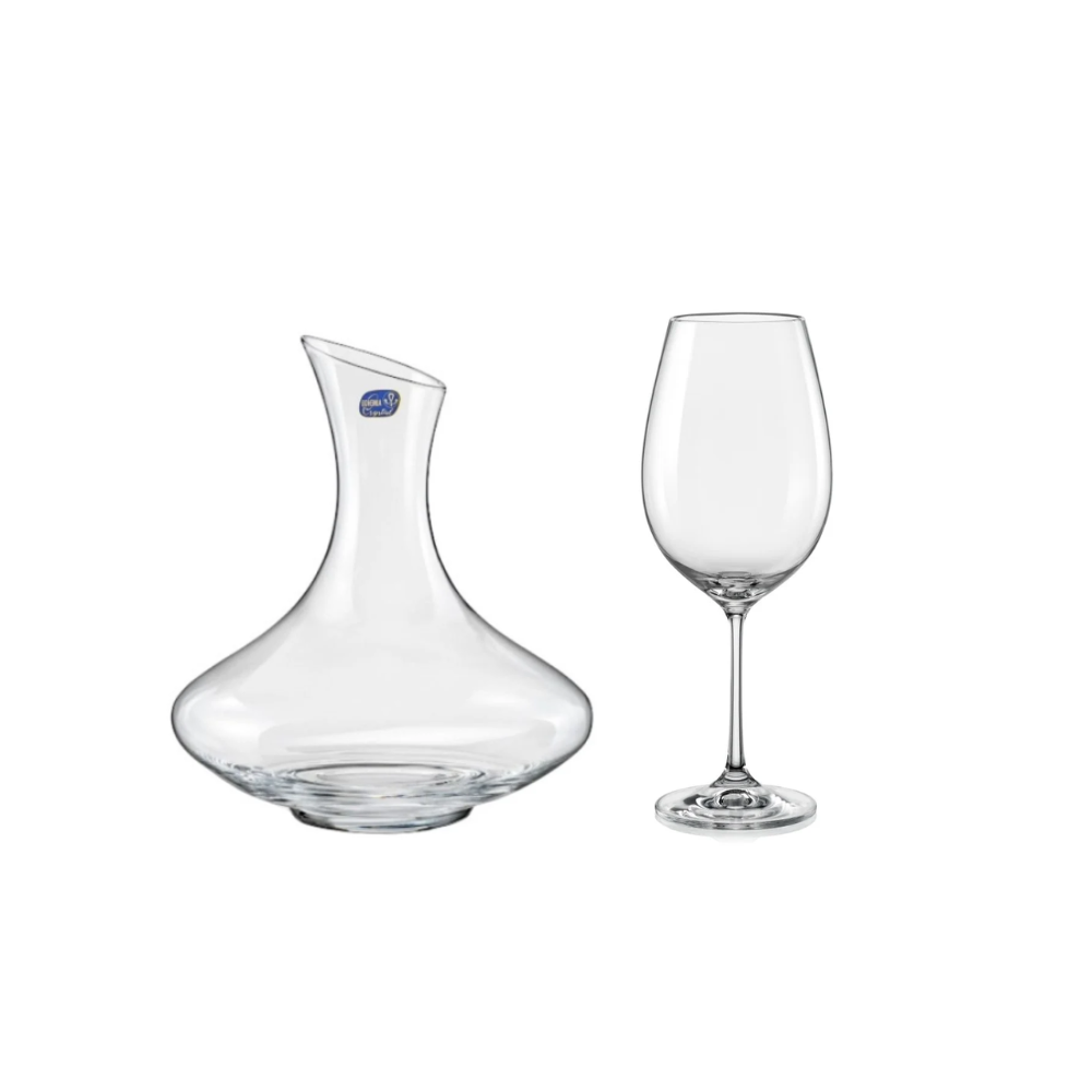 PACK CRYSTALEX DECANTADOR + 6 COPAS VINO TINTO VIOLA