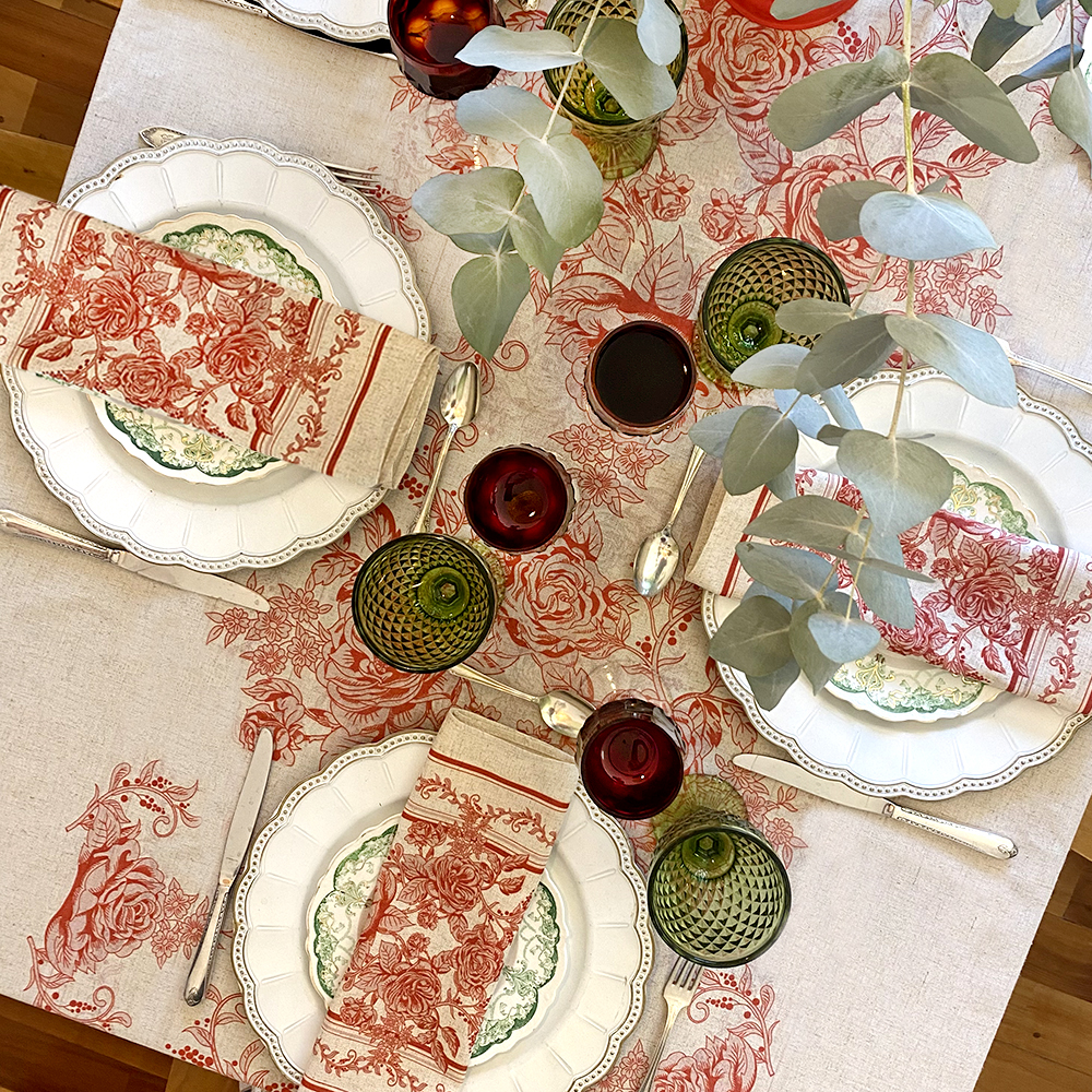 Set de 4 servilletas Toile Rojo Tuyo Print