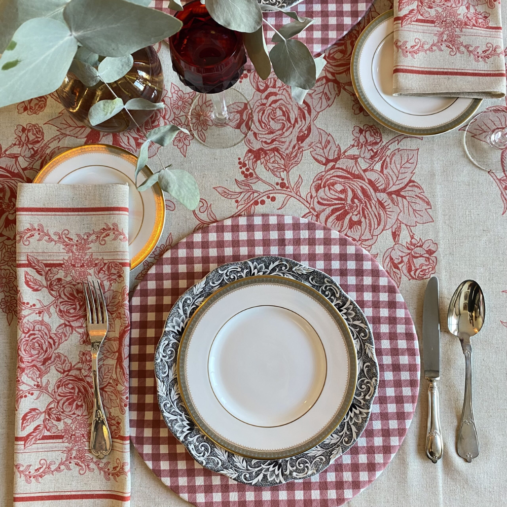 Set de 4 servilletas Toile Rojo Tuyo Print