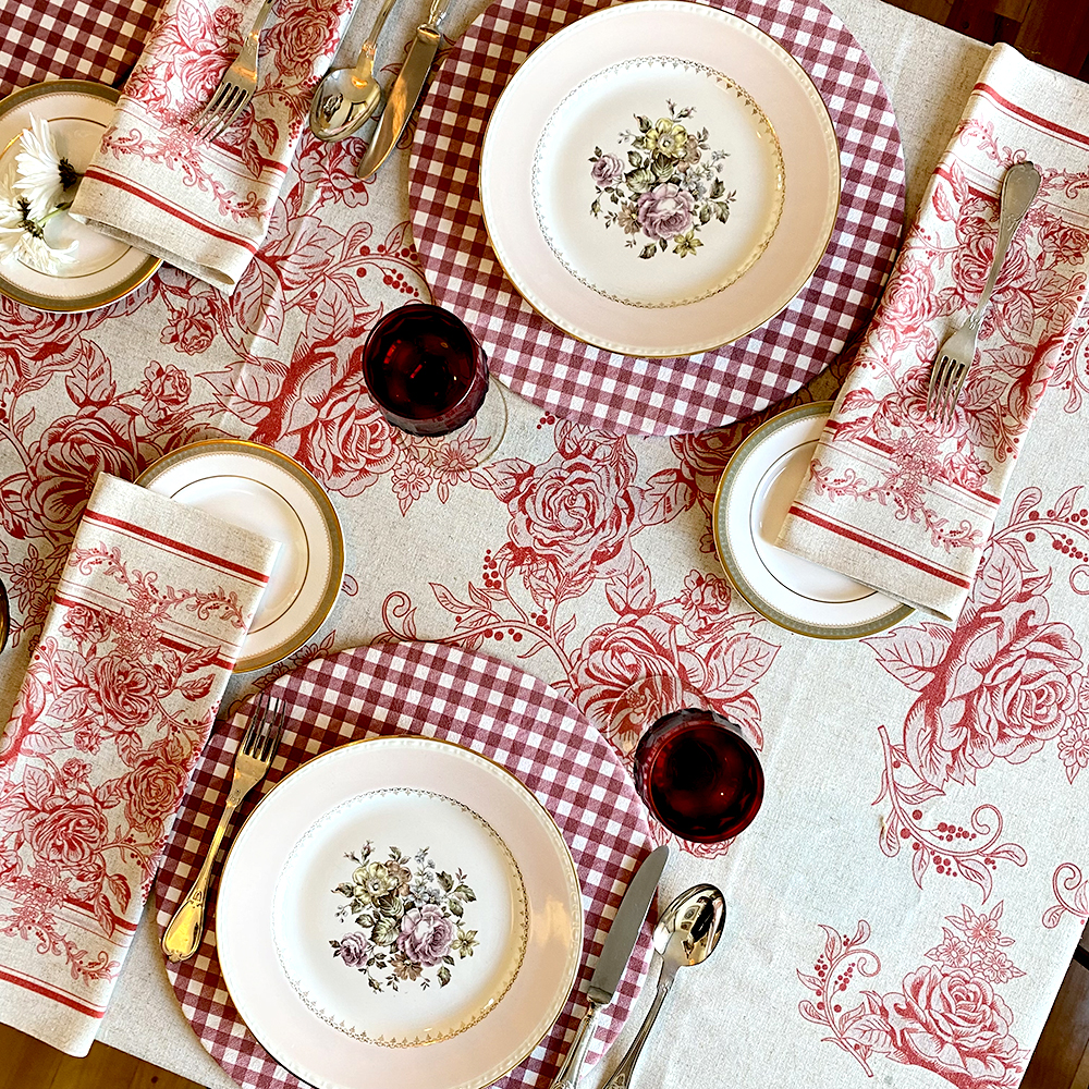 Set de 4 servilletas Toile Rojo Tuyo Print