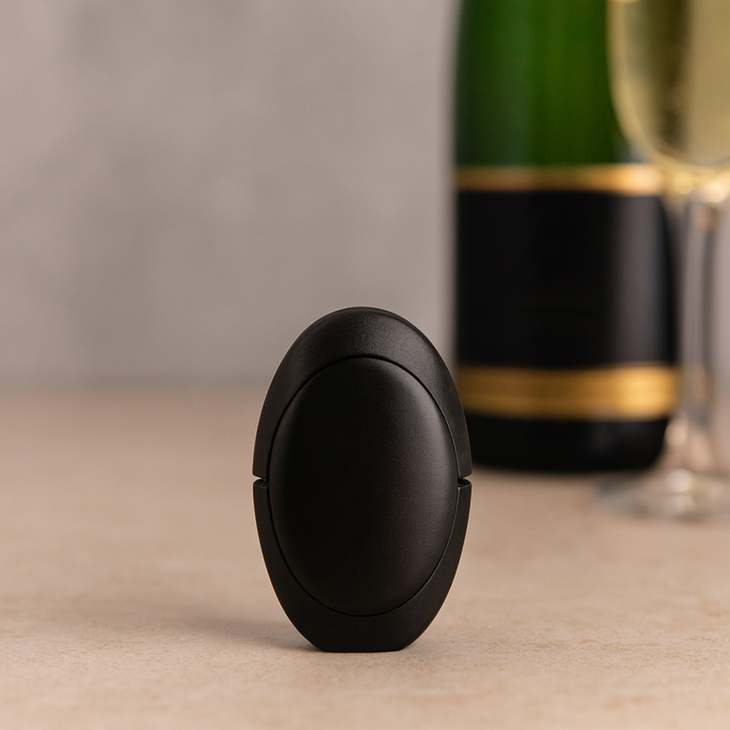 WINE TAPÓN CHAMPAGNE PLANO NEGRO