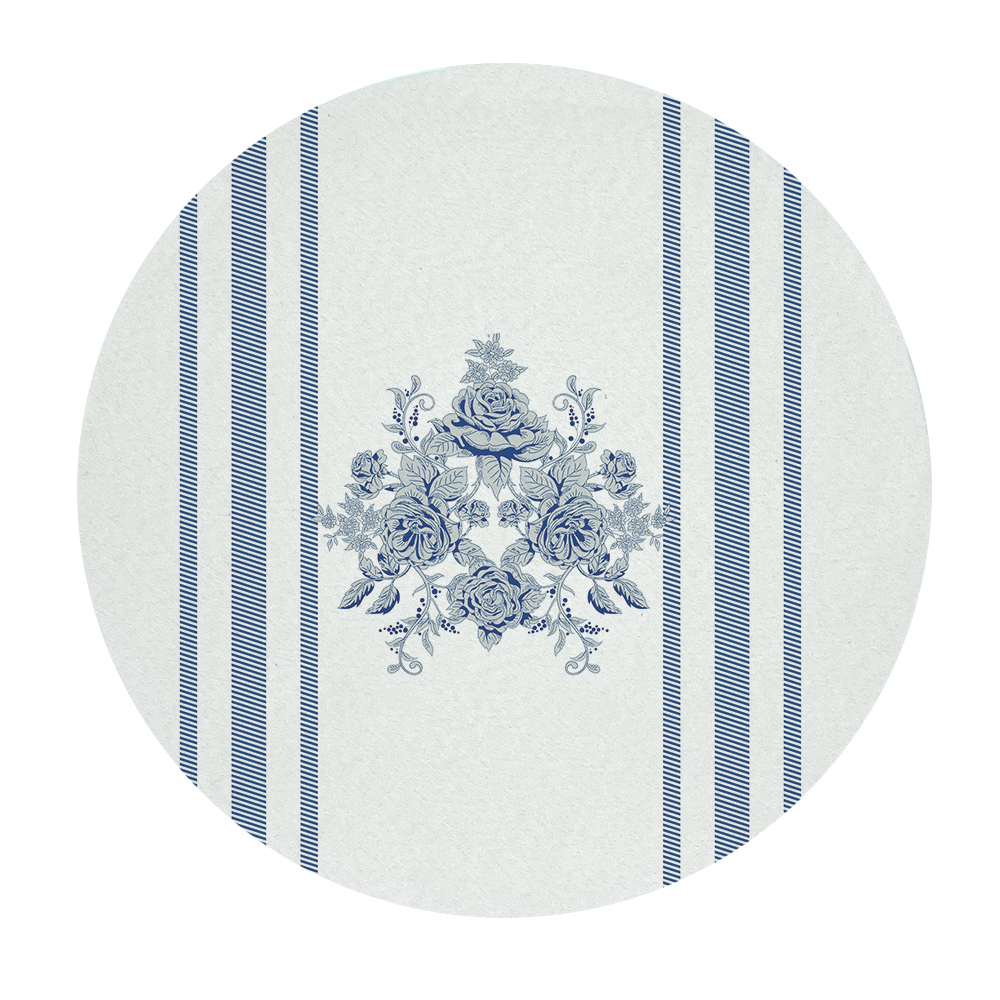 SET 4 BAJA PLATOS TOILE AZUL