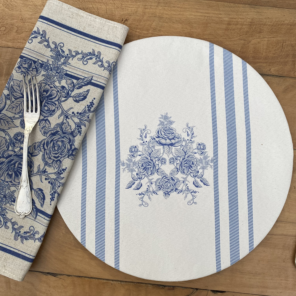 SET 4 BAJA PLATOS TOILE AZUL