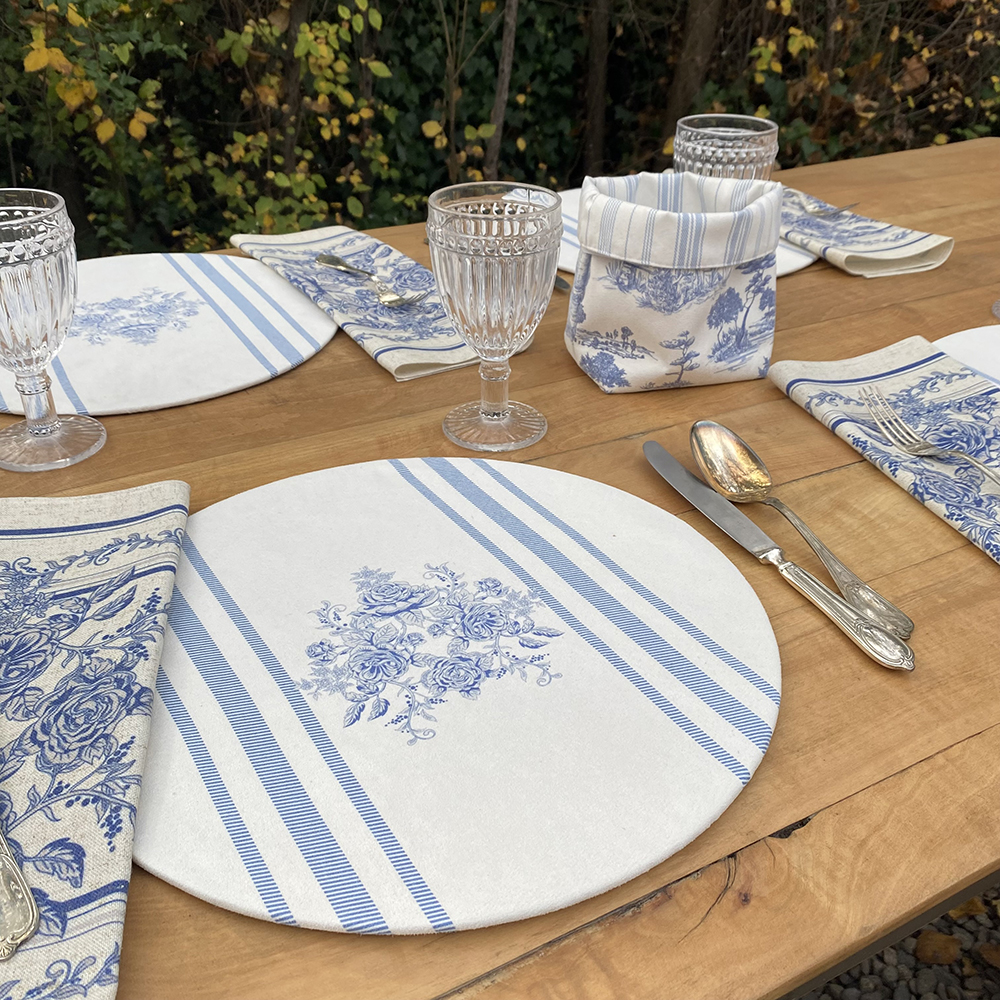 SET 4 BAJA PLATOS TOILE AZUL