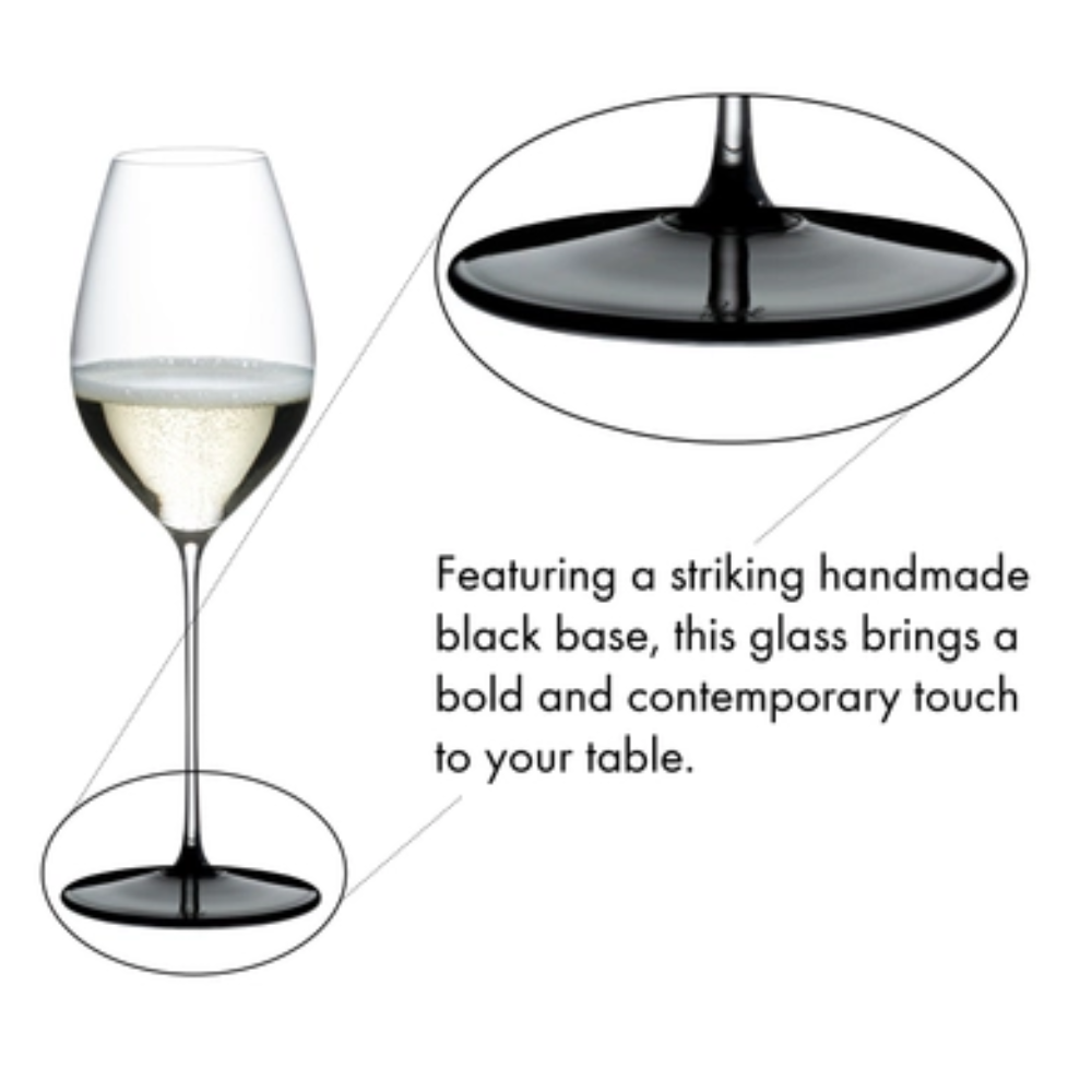 RIEDEL COPA FATTO A MANO BASE NEGRA CHAMPAGNE/SAUVIGNON BLANC