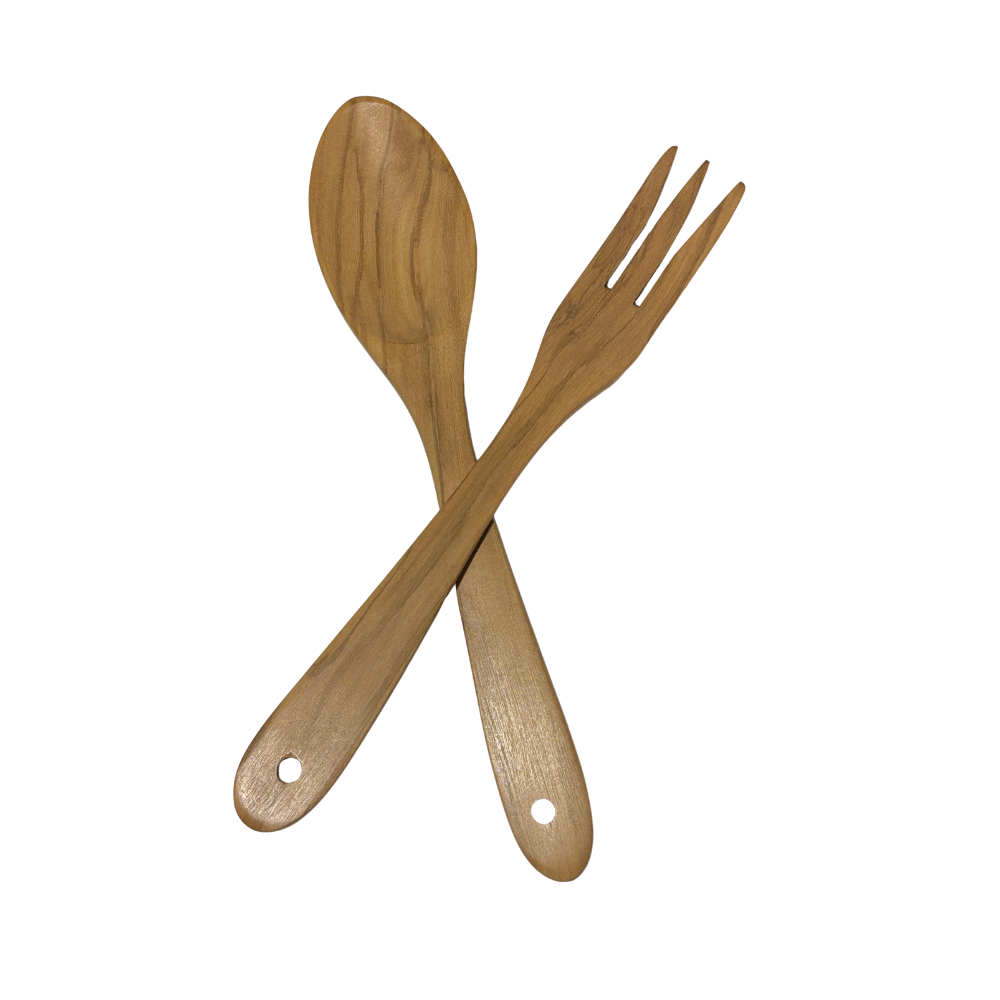 LAGUIOLE SET ENSALADA TULIP MADERA OLIVO 25cm.