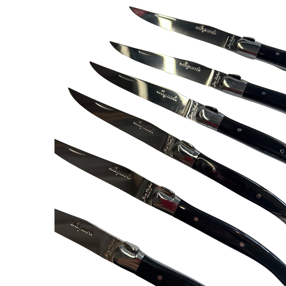 LAGUIOLE SET 6 CUCHILLOS NEGROS CAJA MADERA