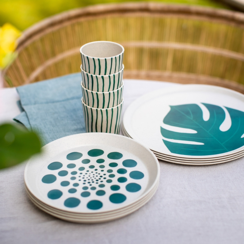 KOZIOL SET DE 4 VASOS MONSTERA STRIPES