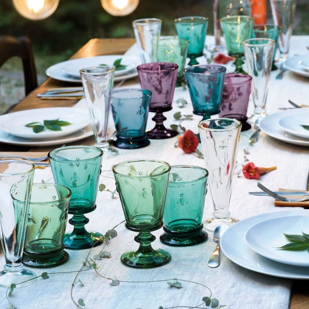 SET 6 VASOS ABEJA ESMERALDA 260ML