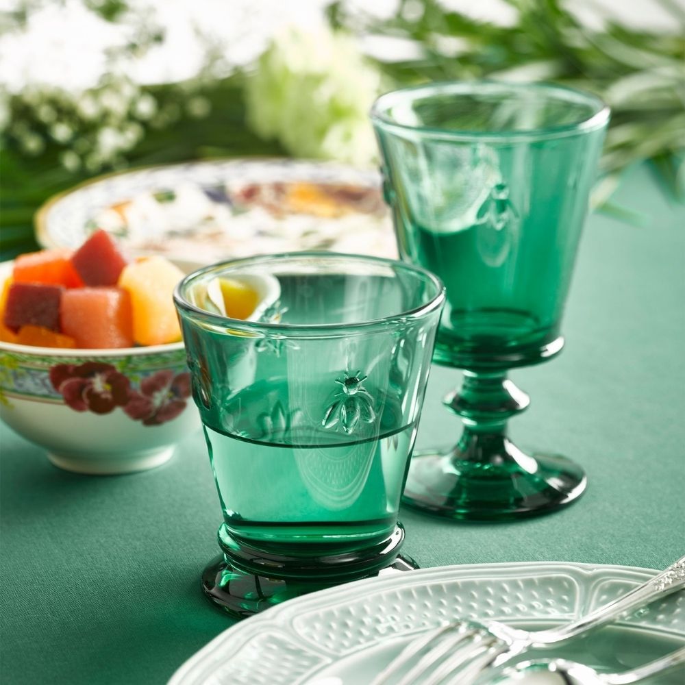 SET 6 VASOS ABEJA ESMERALDA 260ML