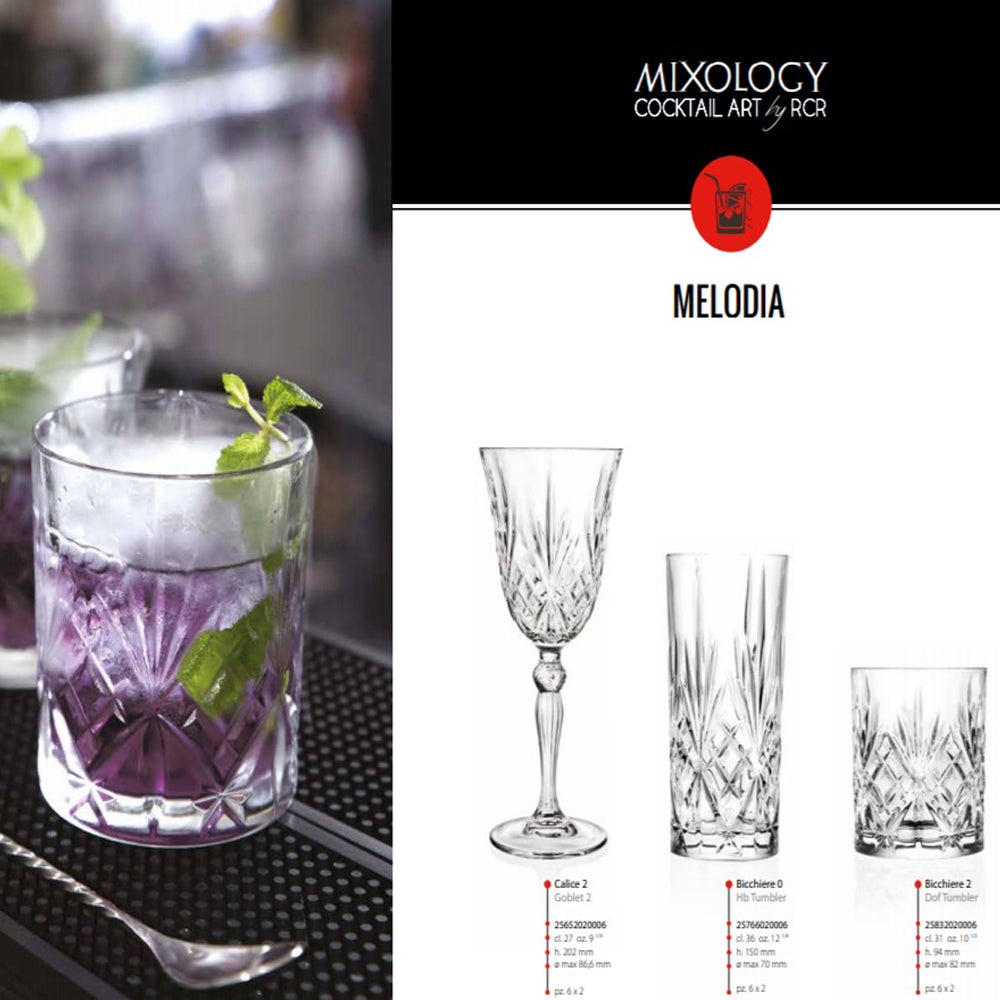 RCR SET 6 VASOS LONGDRINK MELODIA