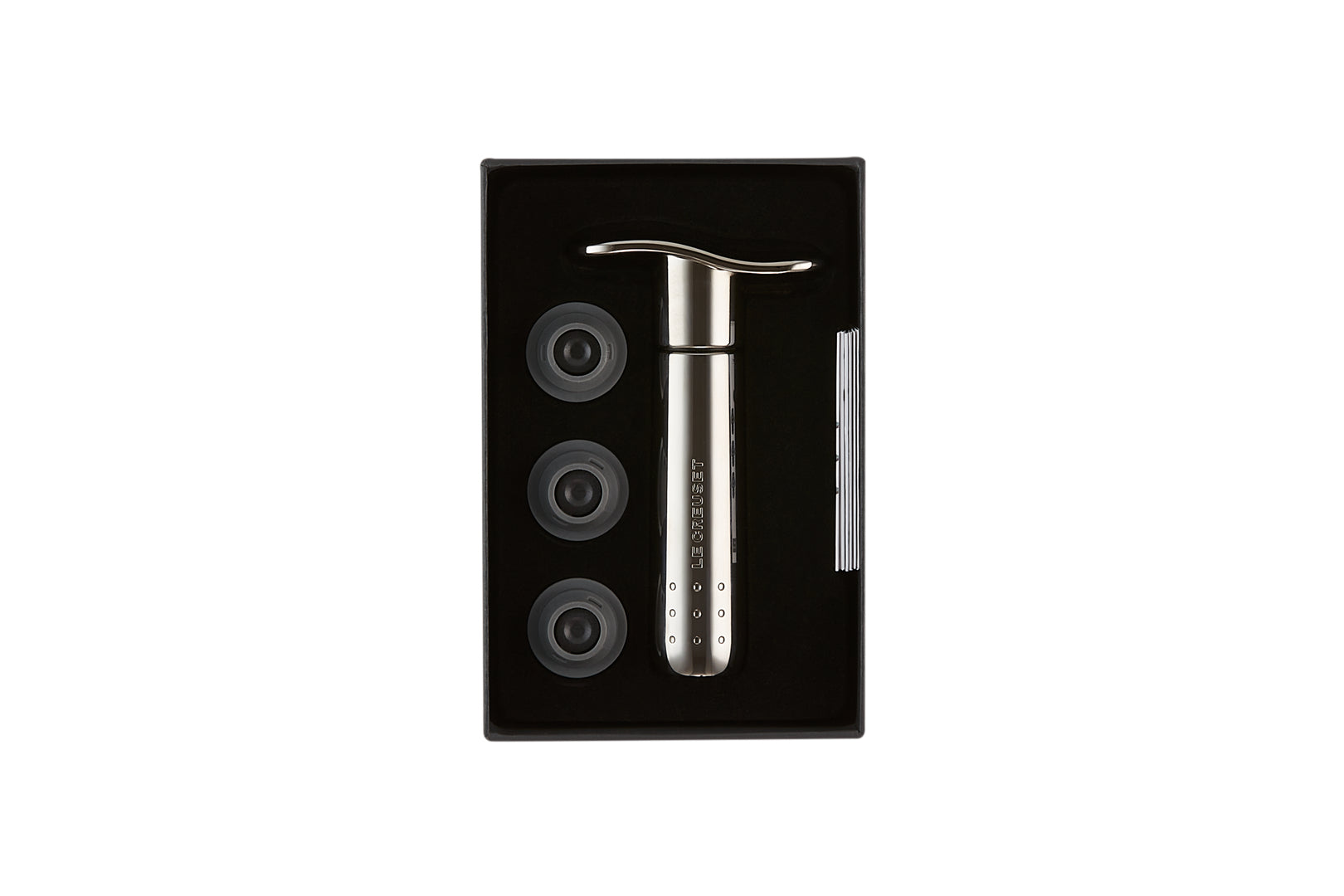 Bomba Vacío Metal Black Nickel + 3 Tapones Negro