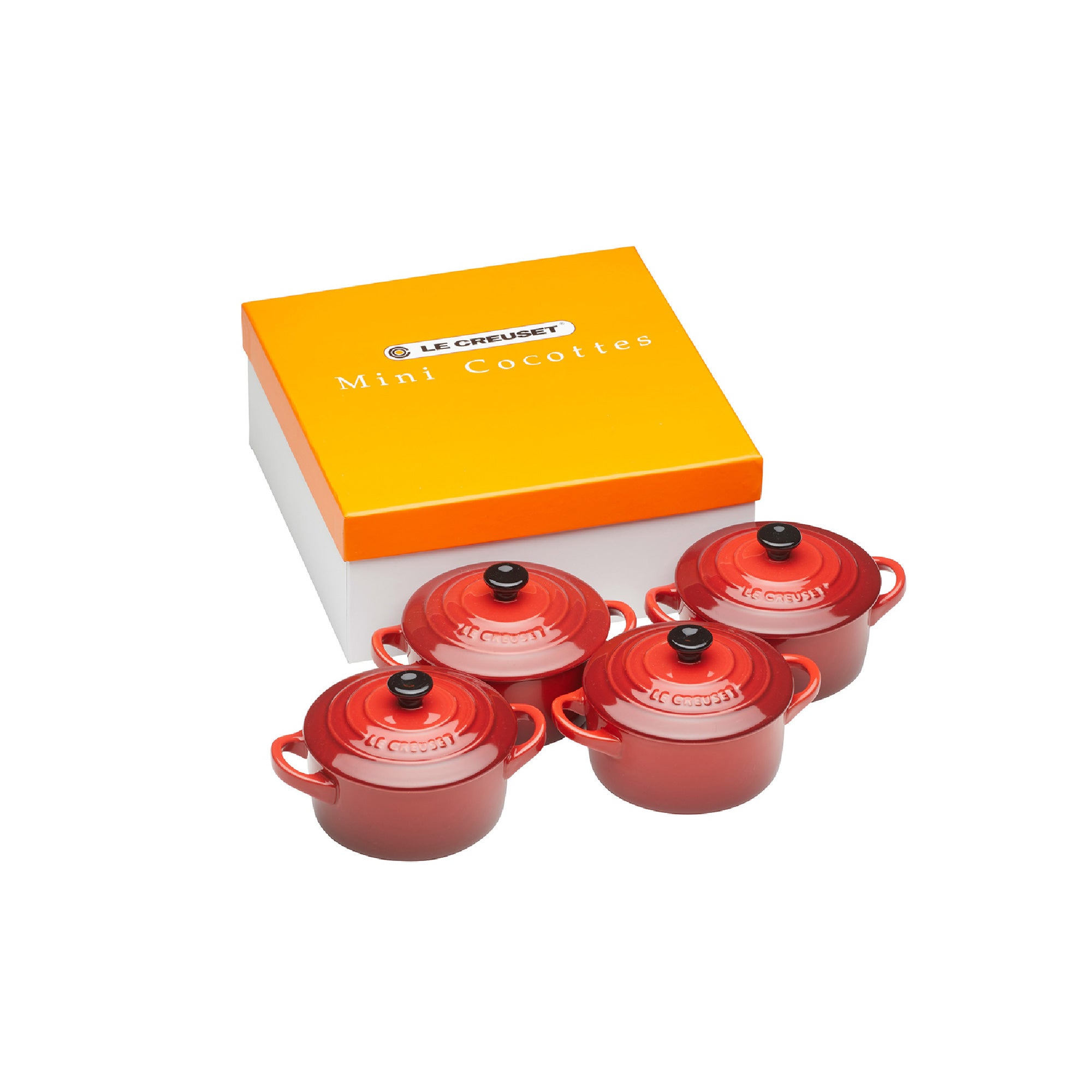 Conjunto Clásico 4 Mini Ollitas Cocotte 10 Cm redondo Cereza