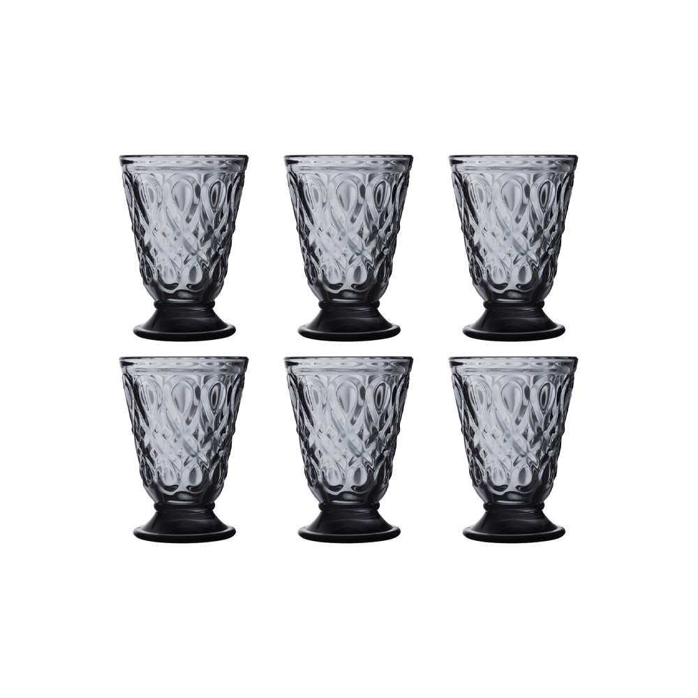 SET 6 VASOS LYONNAIS GRIS 200ML